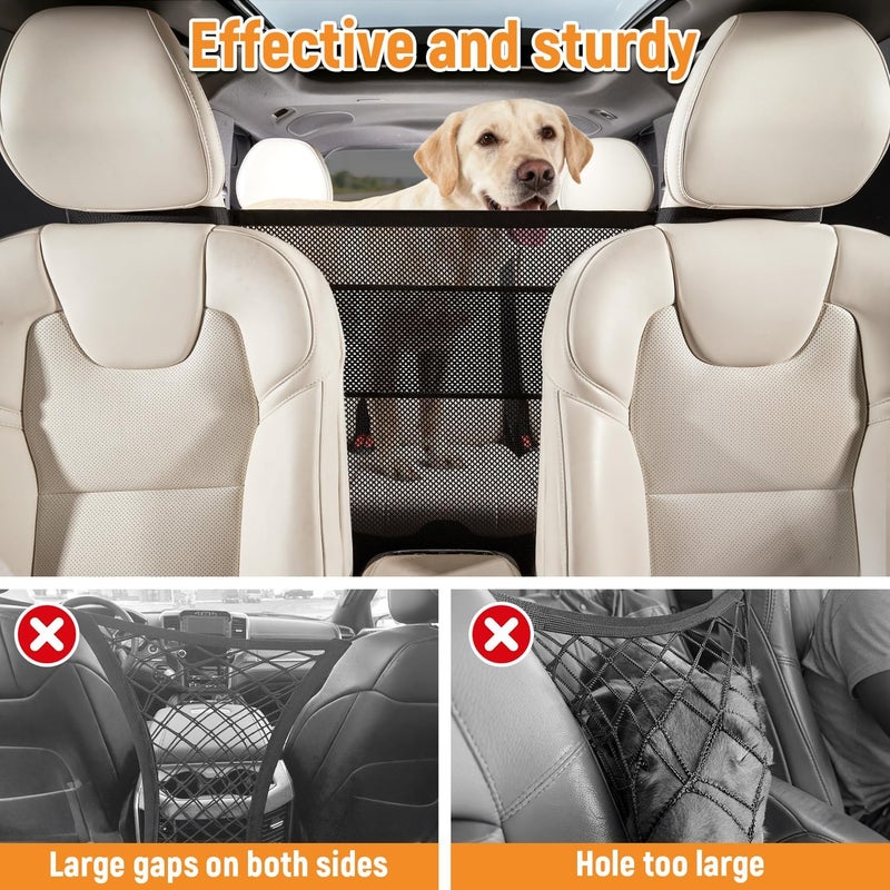 Veitail Dog Car Barrier,Dog Net for Car Divider,Pet Barrier with Mesh Organizer,Universal for Car,SUV,Truck - Image 3